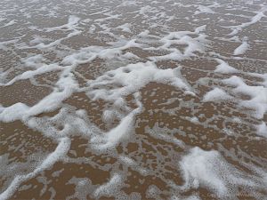 Sea foam on the beach