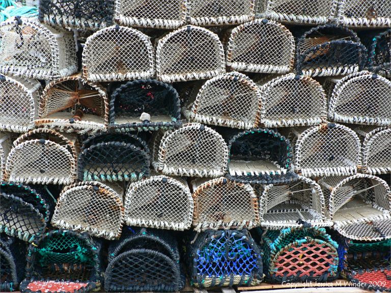 Stacked lobster pots 