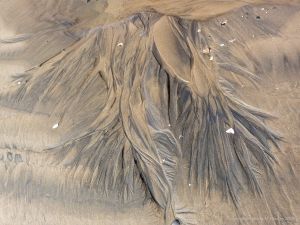 Natural patterns in the sand on the beach