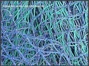 Fishing Nets on the Cobb, Lyme Regis (10) - Close-up image of some of the many fishing net colours, textures and patterns on the Cobb at Lyme Regis, Dorset, UK August 2009.