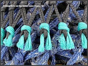 Fishing Nets on the Cobb, Lyme Regis (16) - Close-up image of some of the many fishing net colours, textures and patterns on the Cobb at Lyme Regis, Dorset, UK August 2009.