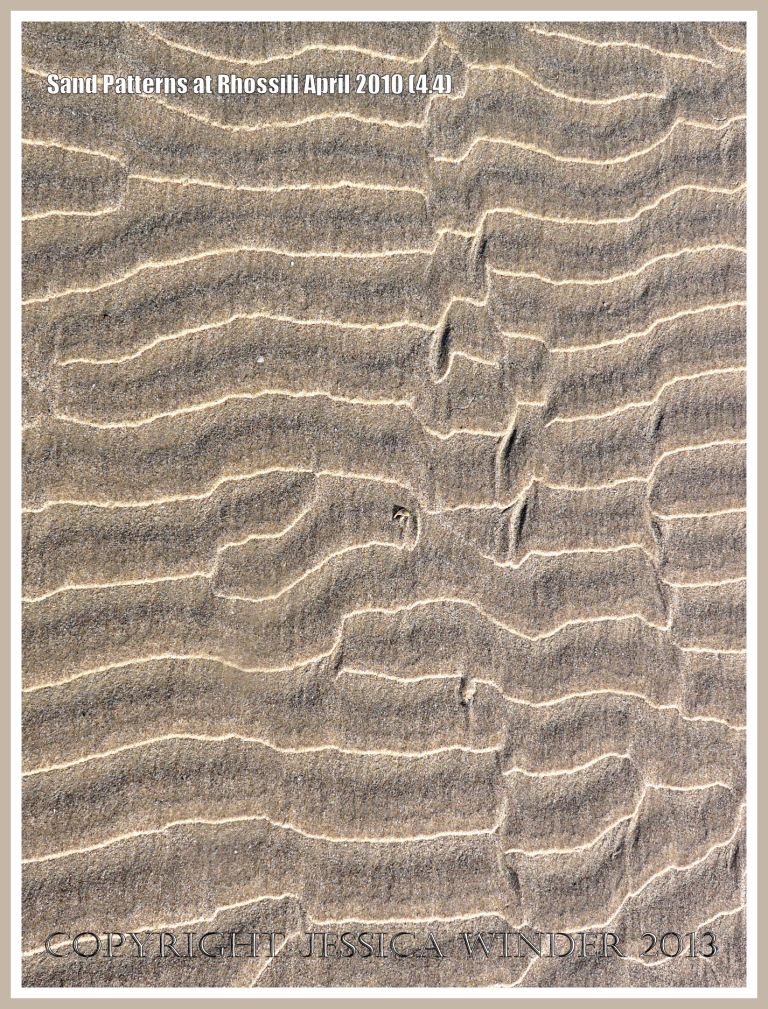 Sand ripple patterns on Rhossili beach, Gower, South Wales.