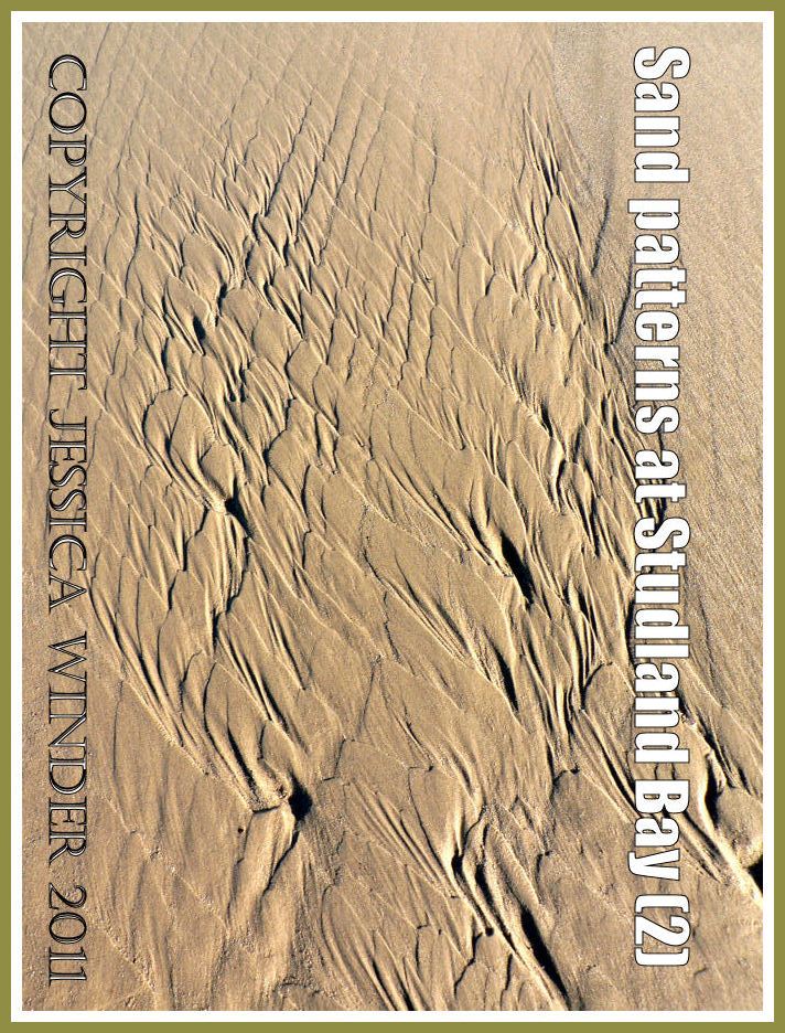 Sand pattern picture: Intertidal sand patterns on the National trust owned beach at Studland Bay, Dorset, UK on the Jurassic Coast (P1110262aBlog2)