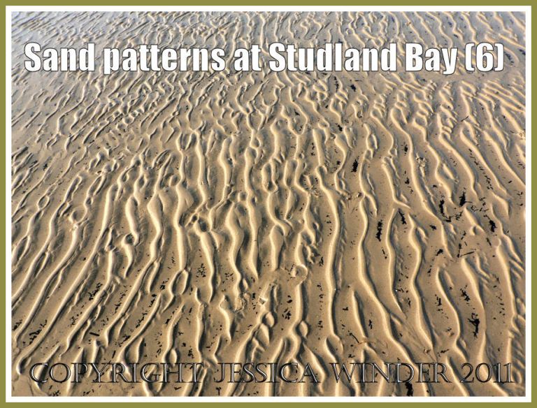 Sand pattern picture - Sand ripples on the National Trust owned beach at Studland Bay, Dorset, UK on the Jurassic Coast (P1110407aBlog6)