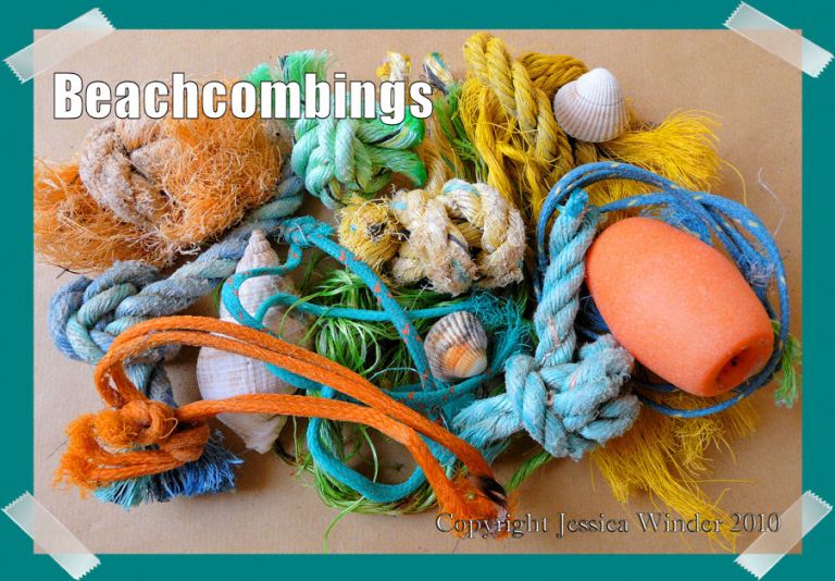 Beachcombings - fishing ropes, float and seashells - P1080365SnapshotBeachcombings