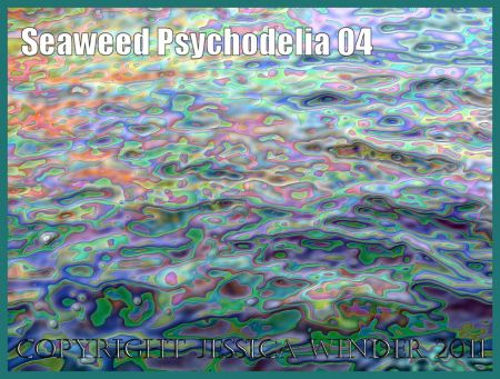 Psychodelic pattern: Abstract digital image of floating seaweed (4)
