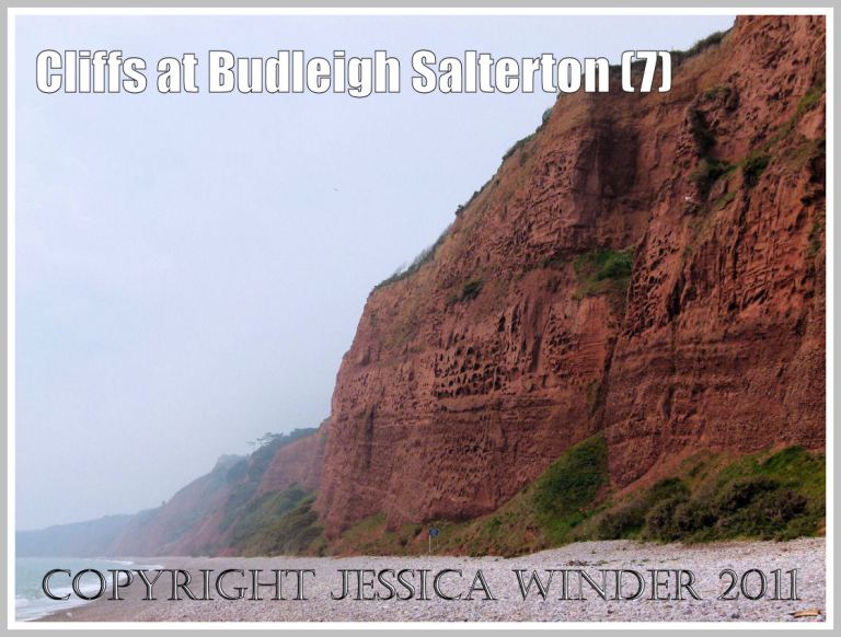 View of the red Triassic Sandstone cliffs at Budleigh Salterton in Devon, U.K. on the Jurassic Coast World Heritage Site (7)