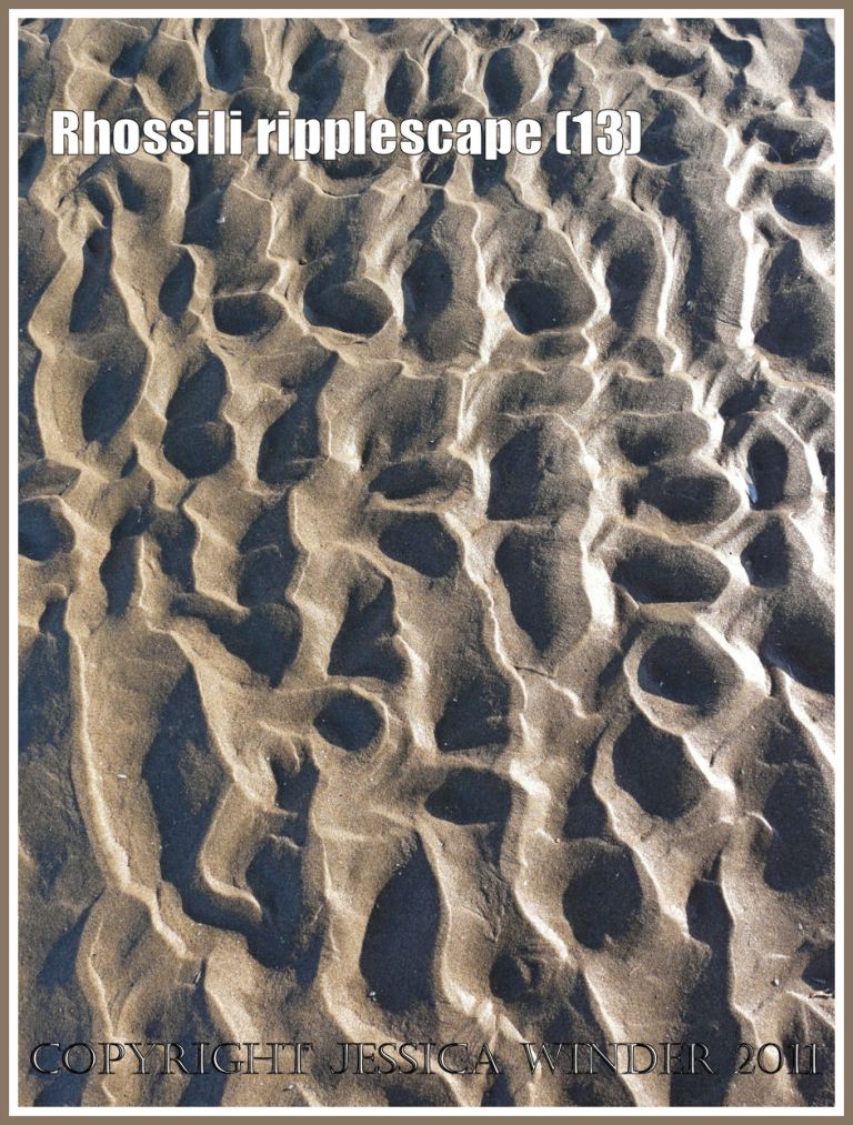 Abstract pattern on a sandy beach: Sand ripple pattern from Rhossili beach, Gower, West Glamorgan, 01.01.2010 (13)