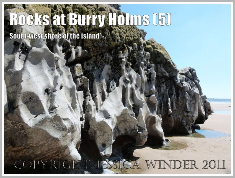 P1050368aBlog5 Cliff rocks sculpted by the sea on the south west corner of Burry Holms island at Rhossili Bay, Gower, South Wales, UK (5) Bare eroded rocks at the base of Burry Holms:Cliff rocks on the south west corner of Burry Holms island at Rhossili Bay, Gower, South Wales, UK (5)