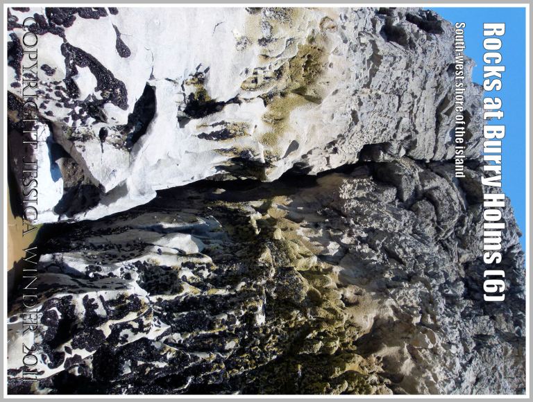 P1050375aBlog6 Deep vertical cleft in the rock face at the south west corner of Burry Holms, Rhossili Bay, Gower, South Wales, UK (6) Rock cleft at Burry Holms: Deep vertical cleft in the rock face at the south west corner of Burry Holms, Rhossili Bay, Gower, South Wales, UK (6)