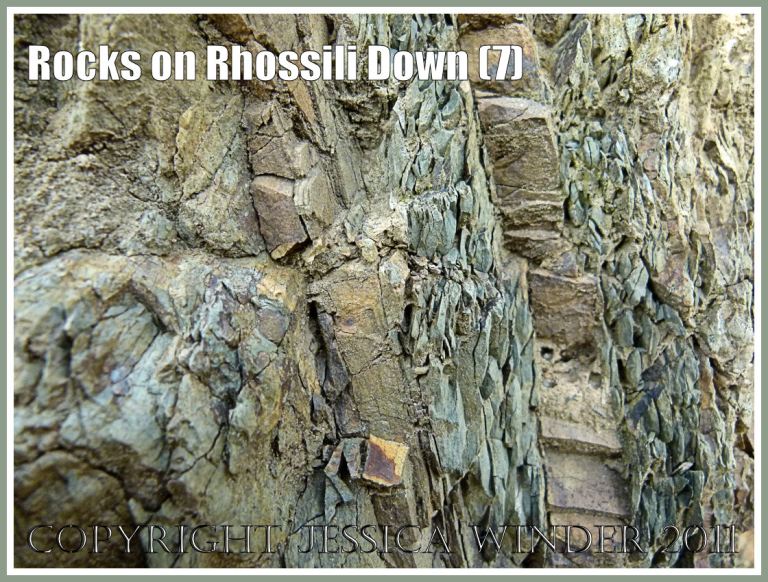 Gower geology: Rock texture, colour and pattern of Carboniferous Lower Limestone Shales in an exposure at Rhossili, Gower, South Wales, UK (7)