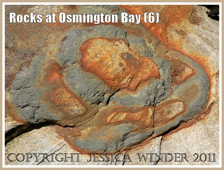 Natural rock textures, patterns and colours in beach boulders at Osmington Bay, Dorset, UK, on the Jurassic Coast World Heritage Site (6)