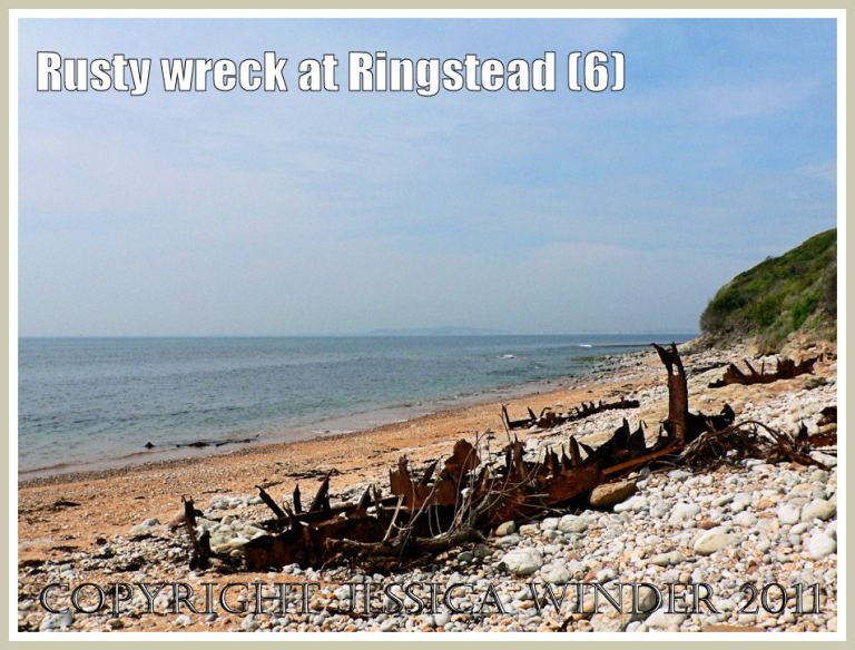 The rusting remains of an iron ship wreck at Ringstead Bay, Dorset, UK (part of the Jurassic Coast) (6)