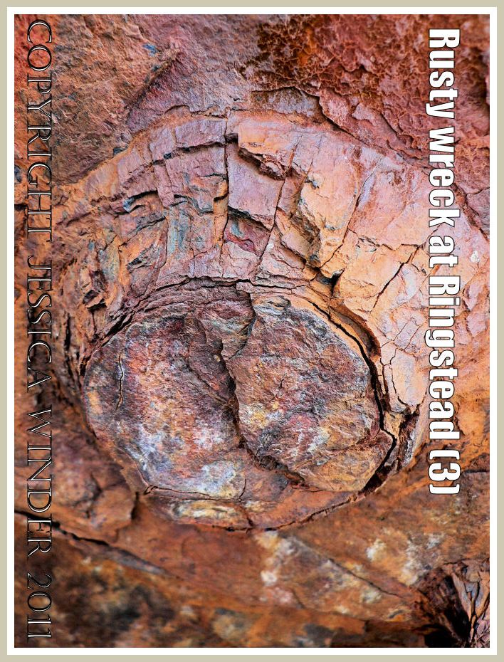 Detail from a rusty iron ship wreck at Ringstead Bay, Dorset, UK - part of the Jurassic Coast (3)