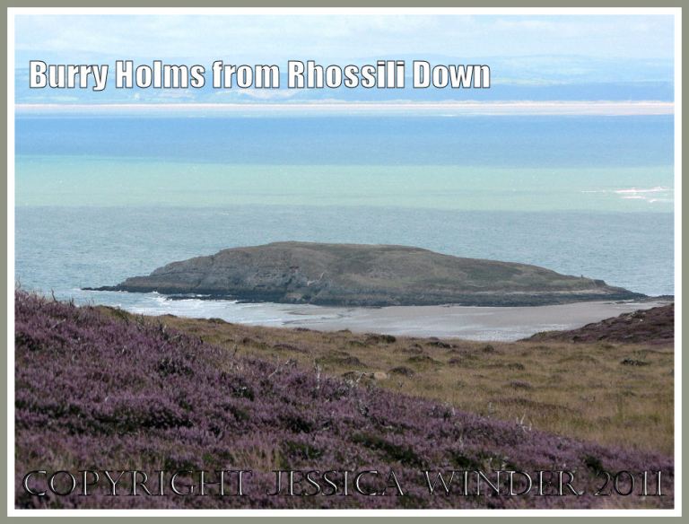 View of Burry Holms and the Loughor estuary at low tide from the top of Rhossili Down in Gower (21)