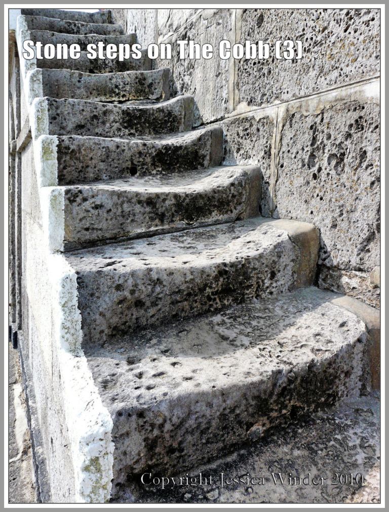 P1290828bBlog3 Stone steps on The Cobb at Lyme Regis, Dorset, UK, on the Jurassic Coast (3) Stone steps on The Cobb at Lyme Regis, Dorset, UK, on the Jurassic Coast (3)