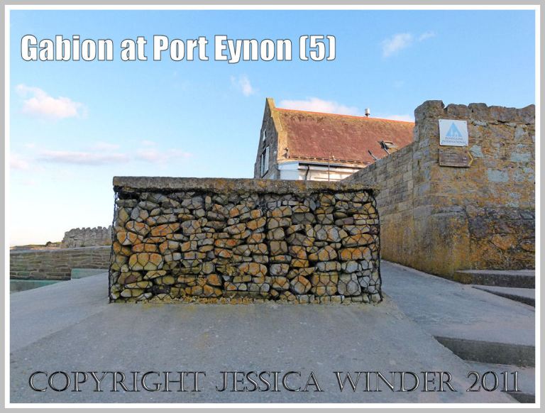 The gabion sea defence by the Youth Hostel at Port Eynon, Gower, South Wales, UK (5)