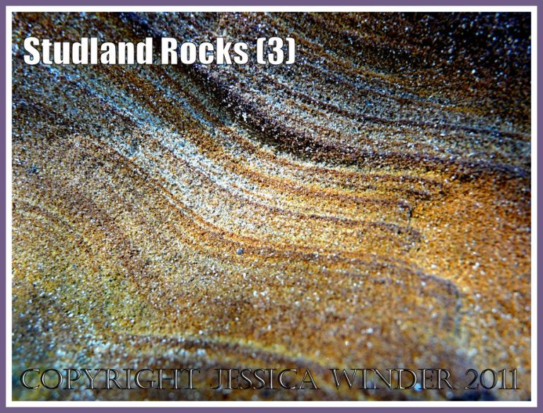 Rock colour, pattern, and texture in cliffs at Studland Bay, Dorset, UK, on the Jurassic Coast (3)