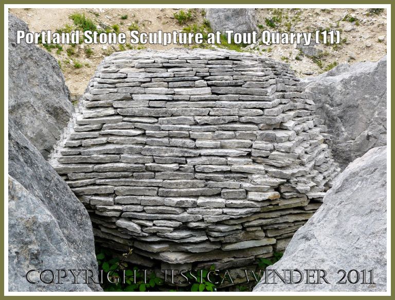 Portland Stone sculpture at Tout Quarry, Isle of Portland, Dorset, UK on the Jurassic Coast - polyhedron (11)
