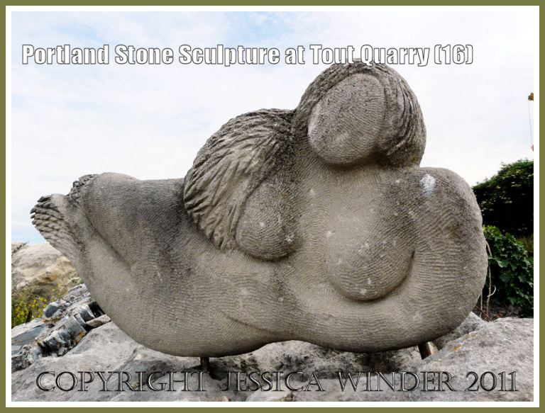 Portland Stone sculpture at Tout Quarry, Isle of Portland, Dorset, UK on the Jurassic Coast - voluptuous mermaid (16)