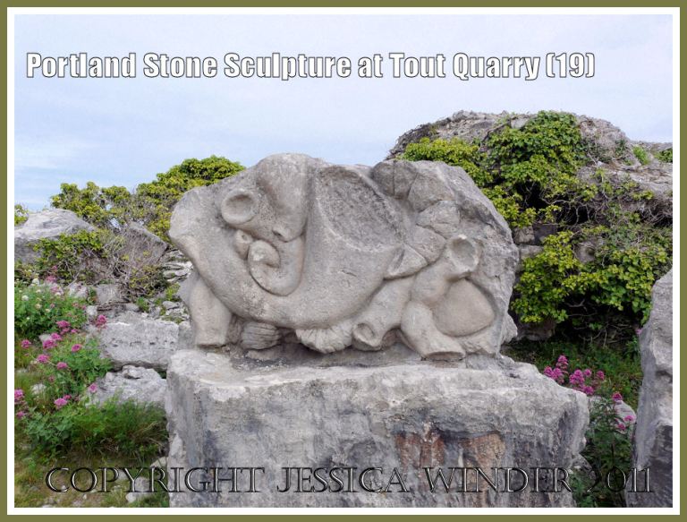 Portland Stone sculpture at Tout Quarry, Isle of Portland, Dorset, UK on the Jurassic Coast - abstract forms (19)