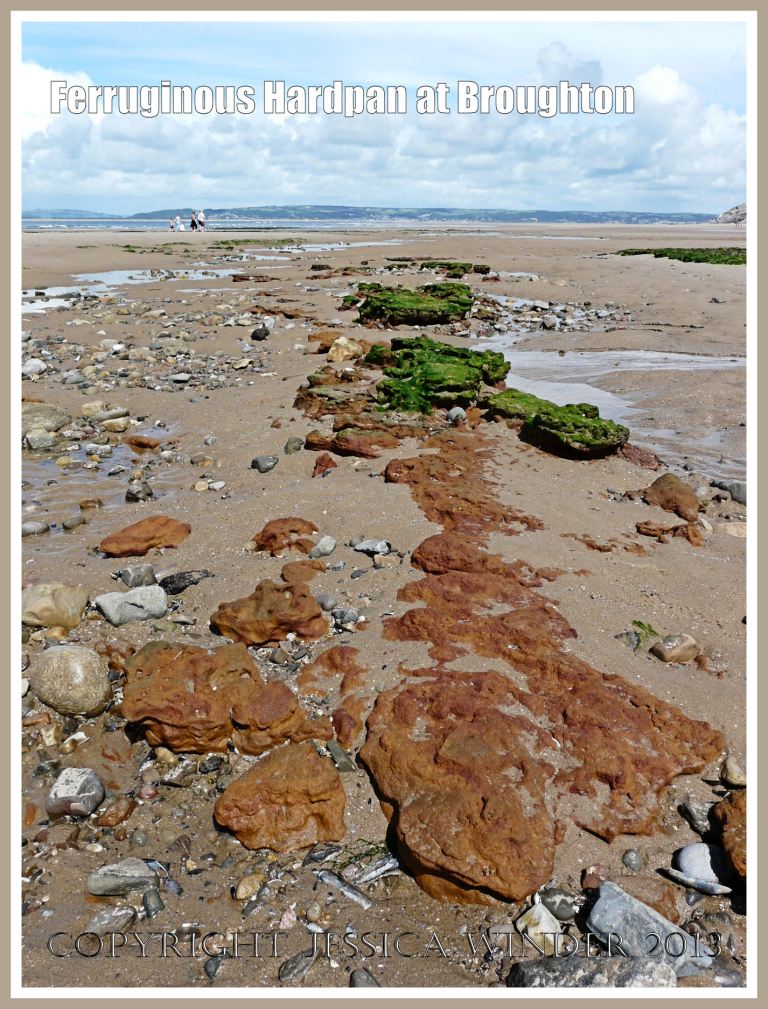 Ironpan at Broughton -  remnants of a ferruginous hardpan or iron pan on the beach at Broughton Bay, Gower, South Wales, probably resulting from the decomposition of a Holocene peat layer. 