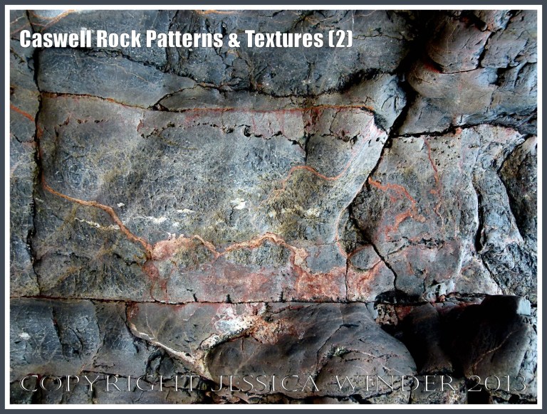 Caswell Rock Patterns & Textures  (2) - Natural patterns in Carboniferous rock strata outcropping on the beach at Caswell Bay, Gower, South Wales. 