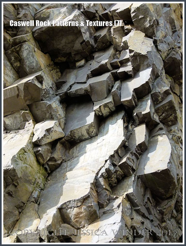Caswell Rock Patterns & Textures  (7) - Natural patterns in Carboniferous limestone cliff strata at Caswell Bay, Gower, South Wales. 