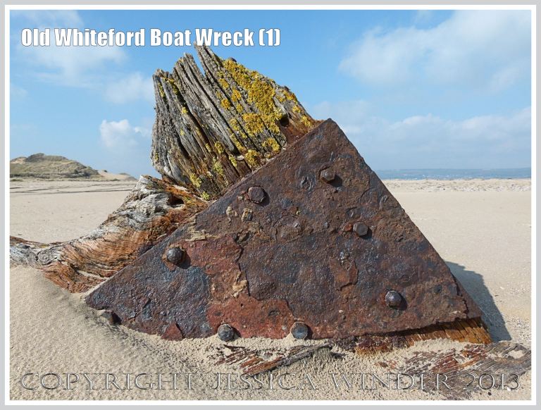 Remains of a small boat wreck in the sand