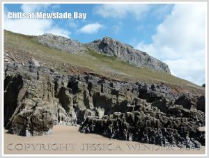 Cliffs of Carboniferous High Tor Limestone with erosion features