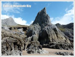 Cliffs of Carboniferous High Tor Limestone with erosion features