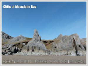 Cliffs of Carboniferous High Tor Limestone with erosion features