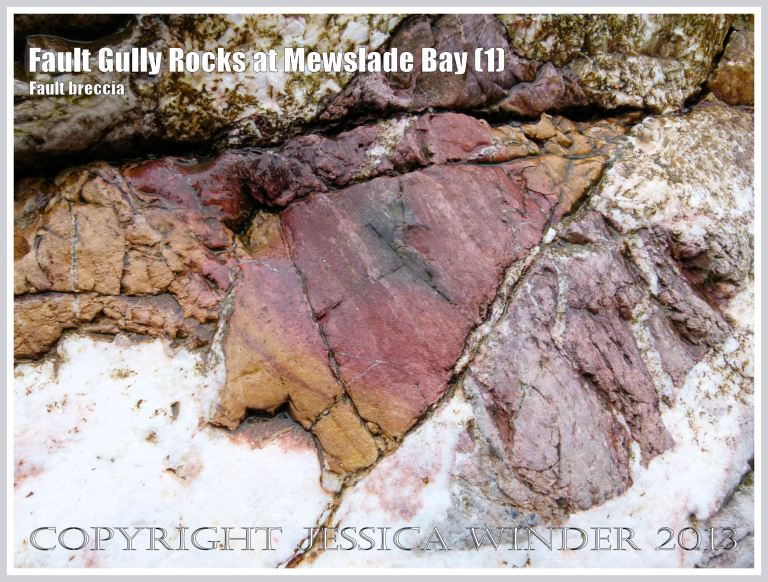 Fault breccia with calcite matrix and Old Red Sandstone