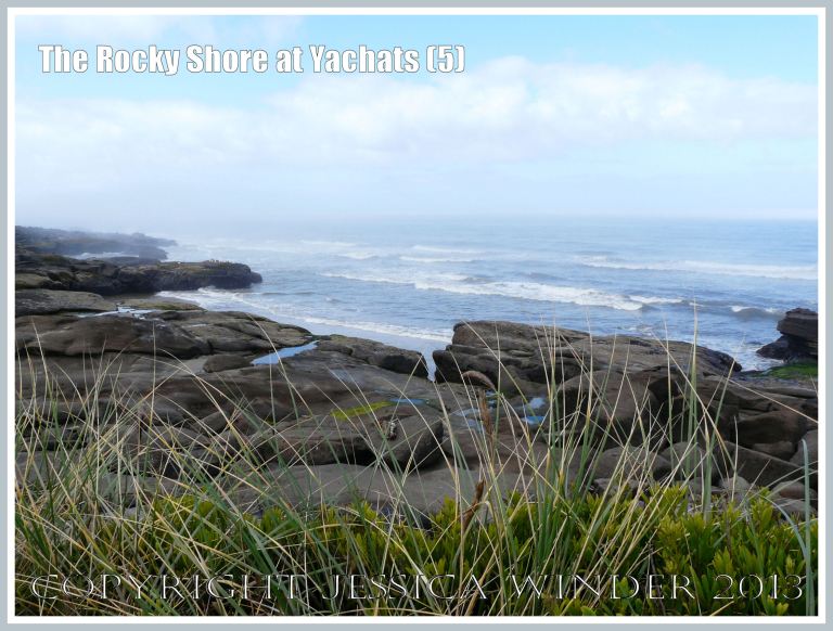 View of the rocky shore at Yachats looking south