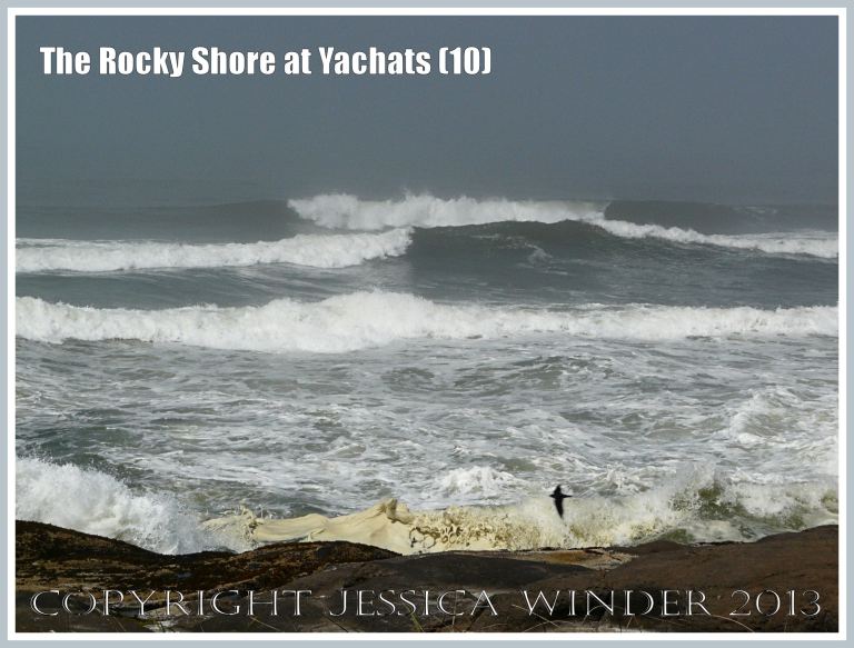 Rough seas attack the rocky shore at Yachats.