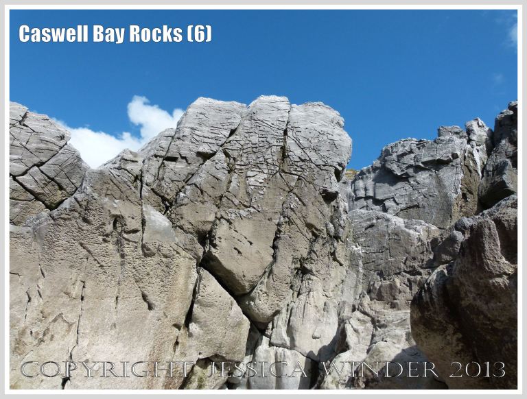 Carboniferous Limestone formations at Caswell Bay, Gower, South Wales, UK.