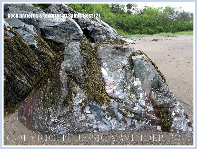Natural patterns and textures in rocks at Saints Rest Beach, New Brunswick, Canada