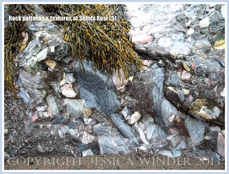 Natural patterns and textures in rocks at Saints Rest Beach, New Brunswick, Canada