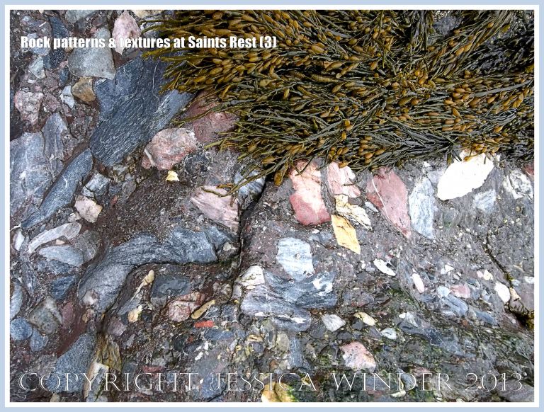 Natural patterns and textures in rocks at Saints Rest Beach, New Brunswick, Canada