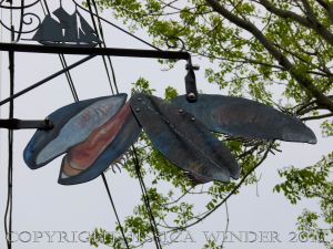 Sea food art (mussels) in the streets of Lunenburg, Nova Scotia.