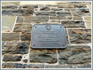 A wall of local meta-sedimentary rocks in one of the Historic Properties on the Halifax waterfront, Nova Scotia, Canada.