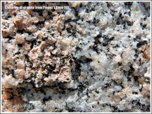 Close-up of granite texture and structure