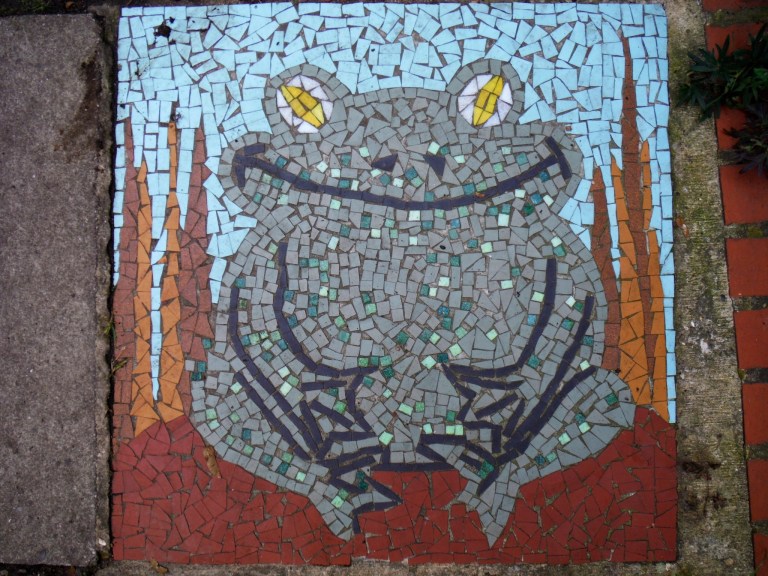 Frog mosaic pavement picture