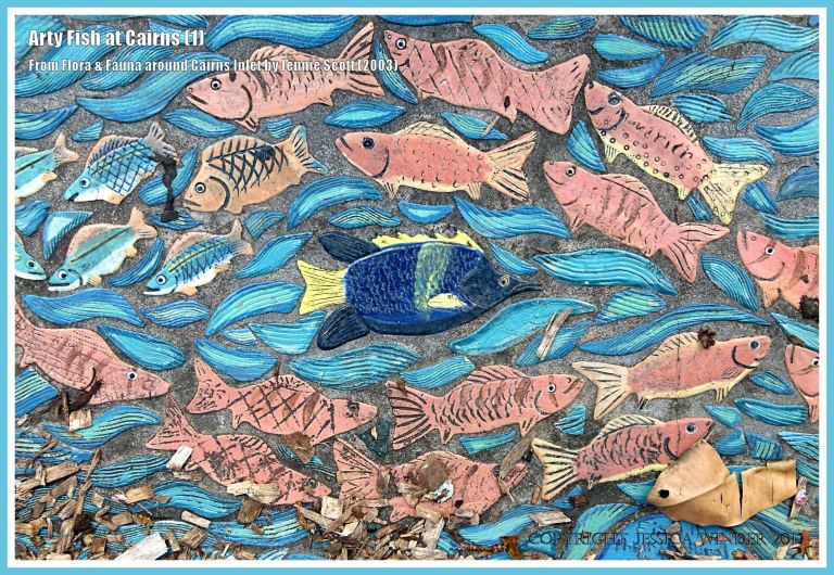 Cairns fish celebrated in ceramic art form on Cairns Esplanade pavement