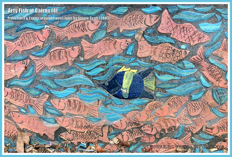 Cairns fish celebrated in ceramic art form on Cairns Esplanade pavement