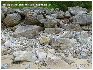 Boulders on the beach as a defence against coastal erosion