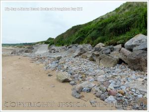 Boulders on the beach as a defence against coastal erosion