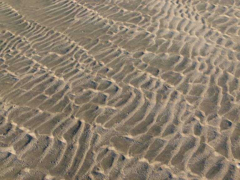 Sand ripple patterns on the beach