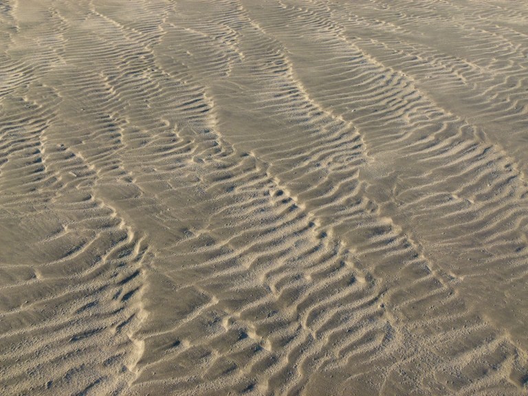 Sand ripple patterns on the beach