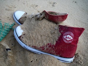 Lost shoes on the beach